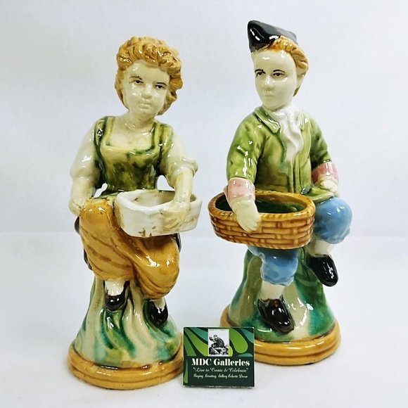 Victorian Ceramic Figurines Male & Female Pair - Picture 2 of 12